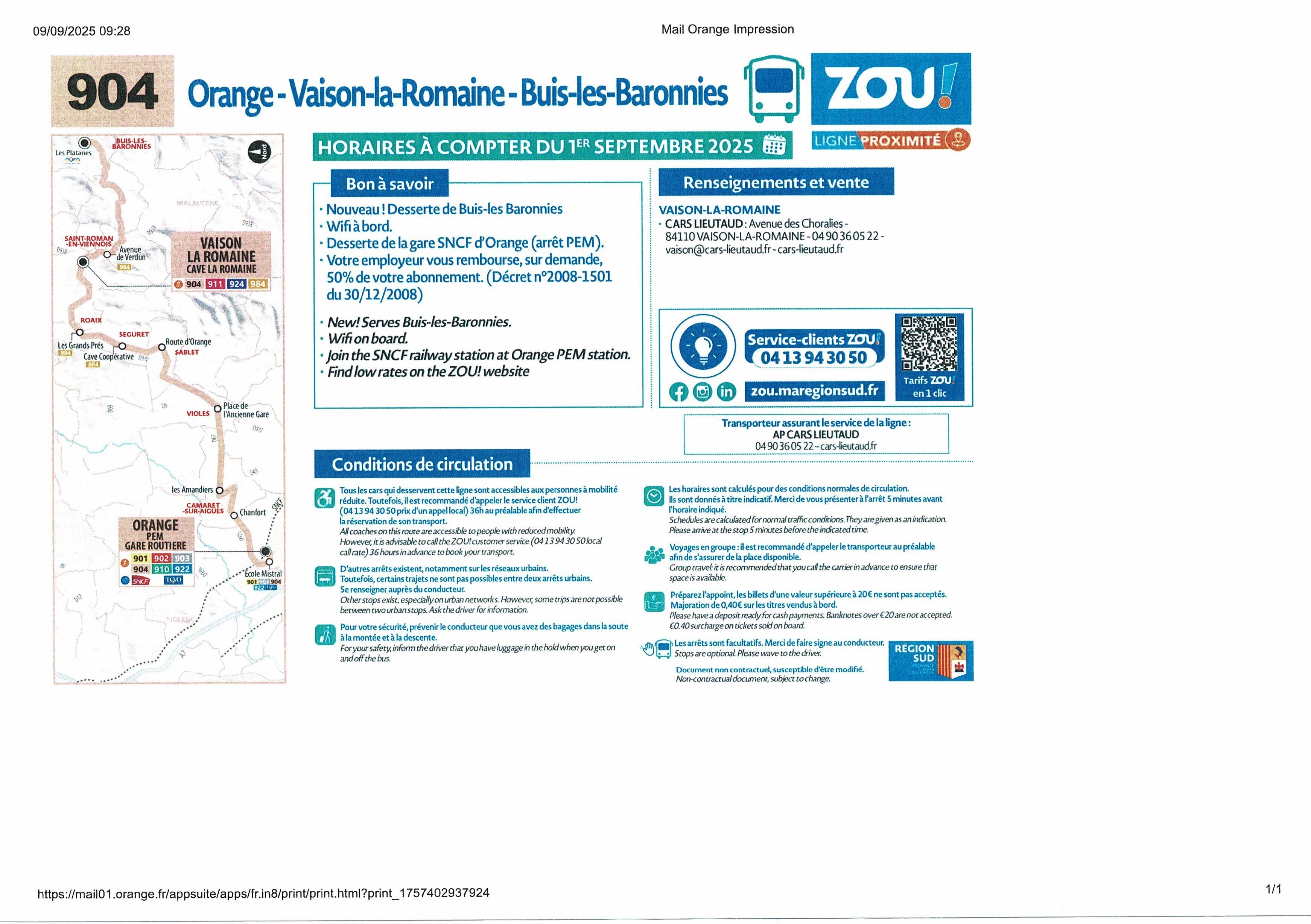 INFO LIGNE 904