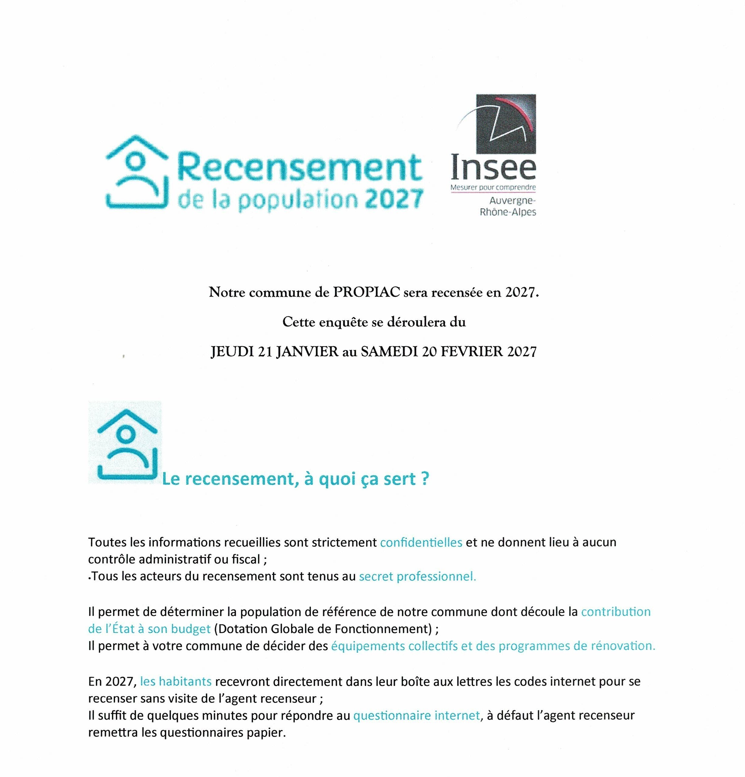 RECENSEMENT 2027
